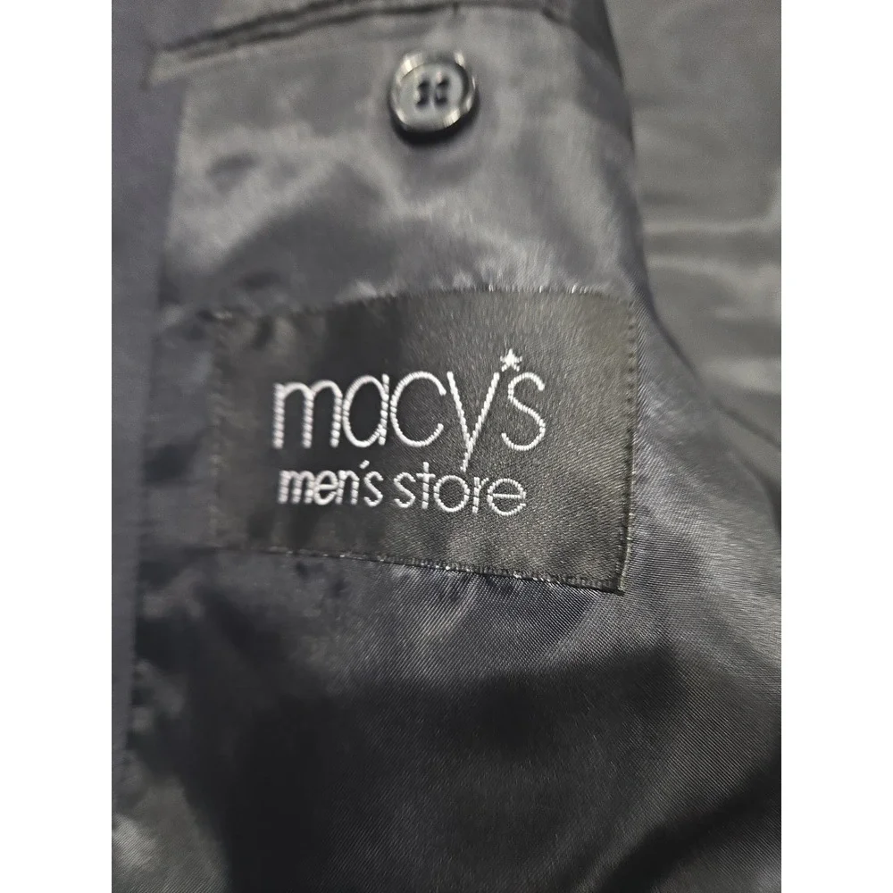 Michael Michael Kors Macy's Men Store Navy Blazer Jacket 42L 70% Wool Preppy